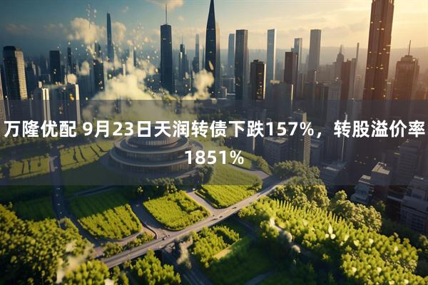 万隆优配 9月23日天润转债下跌157%，转股溢价率1851%