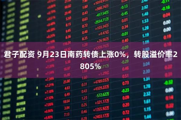 君子配资 9月23日南药转债上涨0%，转股溢价率2805%