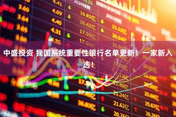中盛投资 我国系统重要性银行名单更新！一家新入选！